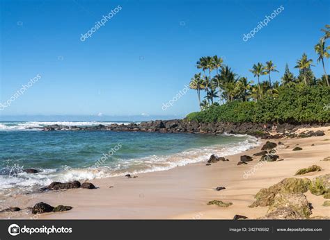 Sandy Beach With Regular Turtle Visits At Laniakea On North Shore Of