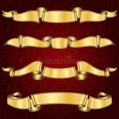 Gold Ribbon Collection Stock Vector Illustration Of Classic 17239208