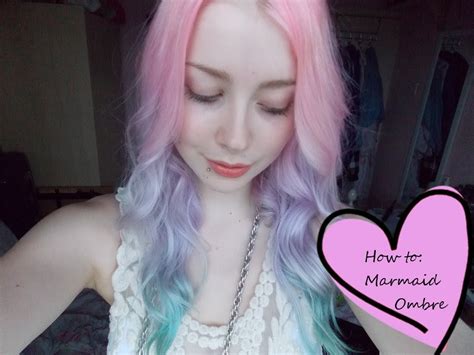 I love how the red blends in with the golden blonde to create this glossy ginger look that is perfect for opt for a cherry ombre to spice up your hair. Mermaid Pastel Ombre Hair Tutorial - YouTube