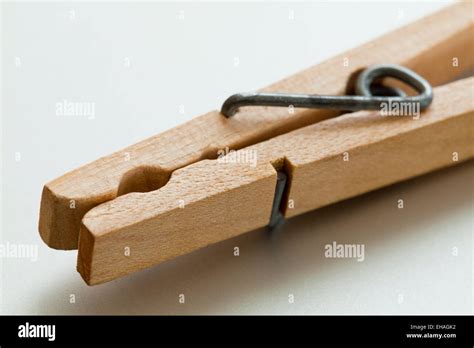 Wooden Clothespin Closeup Stock Photo Alamy
