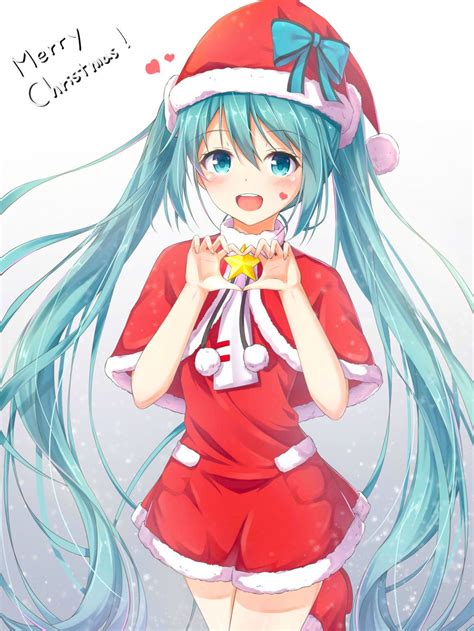 Merry Christmas Hatsunes Pinterest Anime Vocaloid Và Hatsune Miku