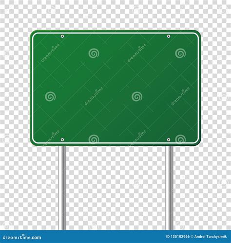 Road Green Traffic Sign Blank Board With Place For Textmockup