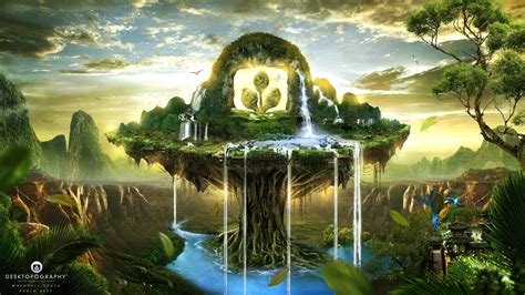 Download Landscape Fantasy Waterfall Artistic Desktopography Hd