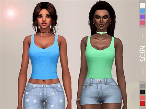 The Sims Resource Vest Top By Margeh 75 • Sims 4 Downloads