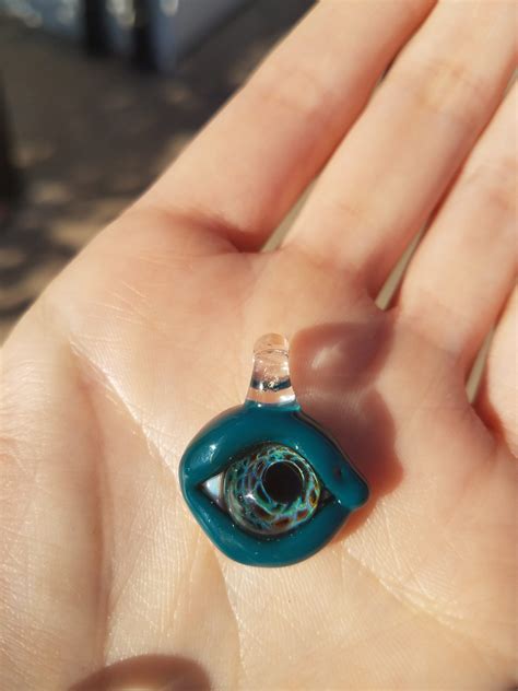 Glass Eyeball Pendant Handmade Glass Eye Millefiori Etsy