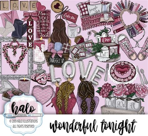 Valentine Clipart Winter Clip Art Planner Clipart Digital Etsy