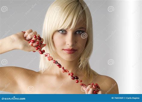 Blond With Necklace Stock Image Image Of Fresh Caucasian 7603369