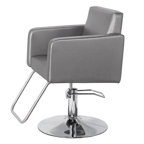 Modin European Salon Chair In Grey Or White Square Hair Styling Chair