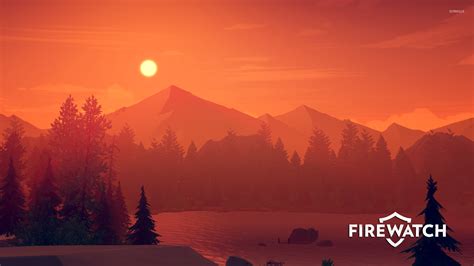 Orange Sunset Over The Lake Firewatch Wallpaper Game Wallpapers