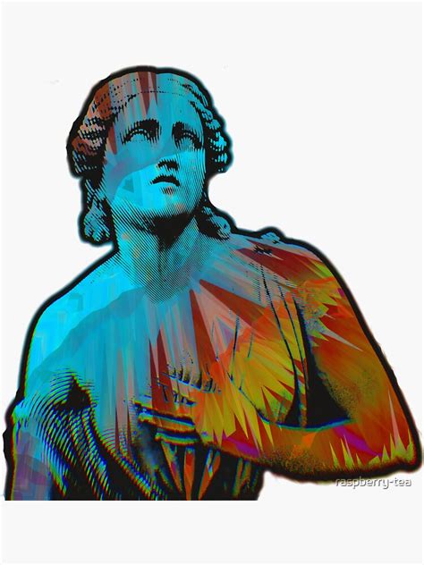 Statue Glitch Art Sticker For Sale By Raspberry Tea Redbubble