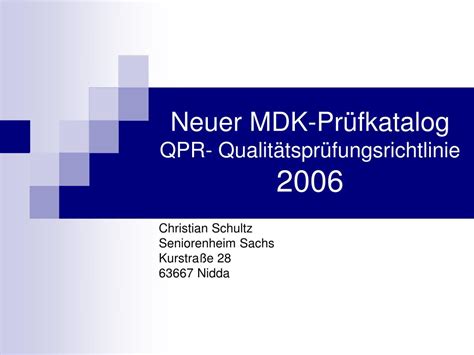 Altersrente für die pflege zu hause. PPT - Neuer MDK-Prüfkatalog QPR ...