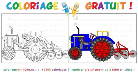 Coloriage Tracteur Avec Charrue Coloriage à Imprimer Ou à Faire En