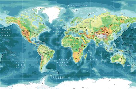 Physical Vector Maps Of The World Maptorian