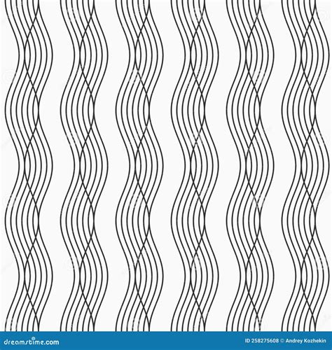 Abstract Seamless Pattern With Vertical Wavy Lines Curved Lines Art