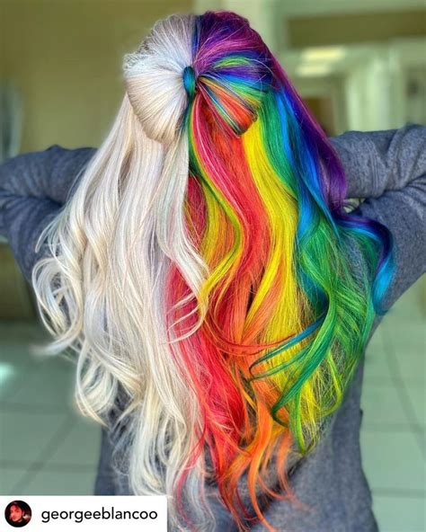 14 Rainbow Hair Color Ideas You Need To Try This Year Rainbow Hair