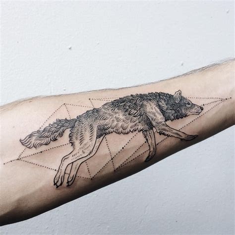 Running Wolf On The Forearm Thanks Webb 3d Wolf Tattoo Wolf Paw