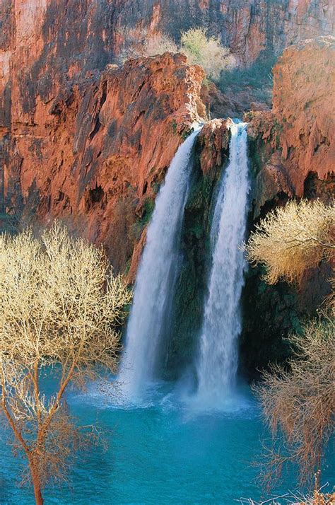 Navajo Falls Havasupai Waterfall Beautiful Waterfalls Places To