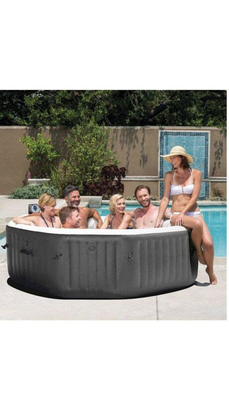 intex 140 bubble jets 6 person octagonal portable inflatable hot tub spa for sale from united states