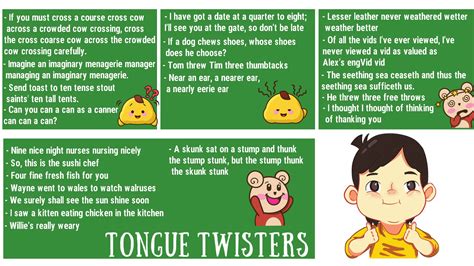 Tongue Twisters Popular Tongue Twisters To Improve Your