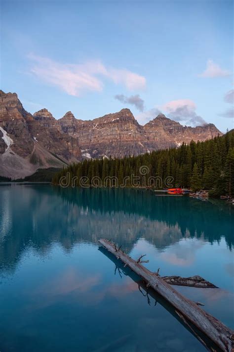 Moraine Lake In Canadian Mountain Landscape Stock Image Image Of Blue