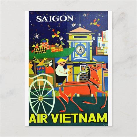 Vietnam Saigon Ho Chi Minh City Vintage Travel Postcard Zazzle