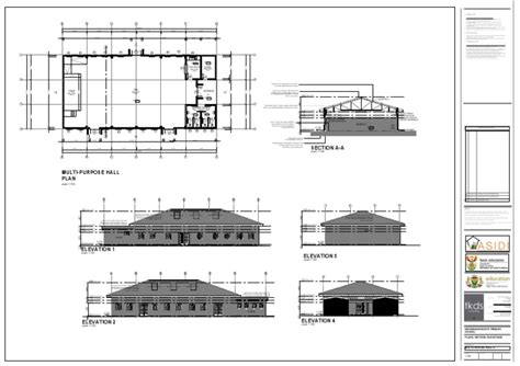 Multi Purpose Hall E Layout1 Civil Engineering Building Engineering