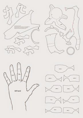 Hand made iron man costume. Iron Man Hand DIY with cereal box (PDF template) | Moldes ...