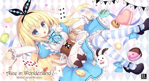 Alice In Wonderland Alice Wonderland Apron Aqua Eyes Blonde Hair Corset Dress Food Headband