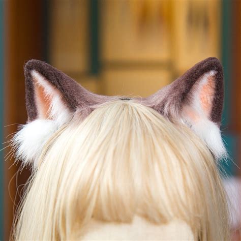 Animal Anime Faux Fur Fox Wolf Cat Dog Ears Headband With Bells