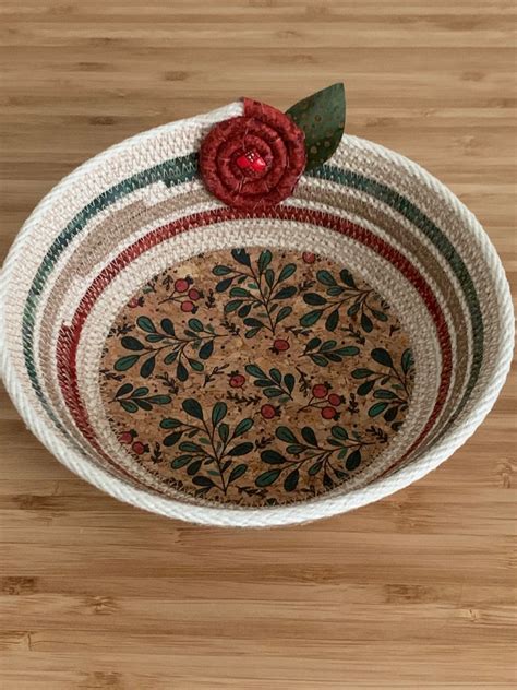 Rope Bowl With Cork Bottom Handcrafted By Lorrie Rope Crafts Rope