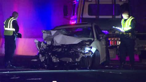 man killed woman hospitalized after 3 vehicle crash on sherman oaks freeway ktla