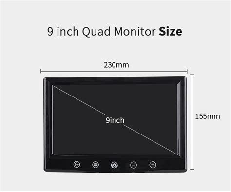 9 Inch Lcd Car Monitor Split Screen Quad 4 Channel Car Headrest