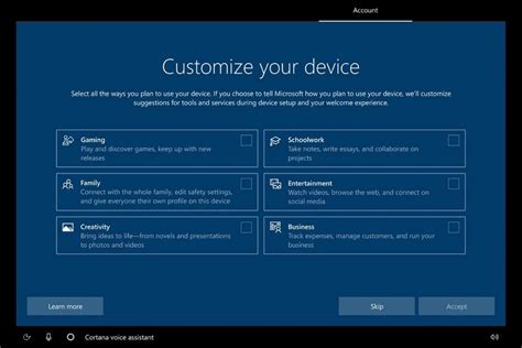 A New Windows 10 Setup Screen Wants To Know If You Use The Pc For