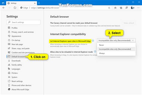 Turn On Or Off Let Internet Explorer Open Sites In Microsoft Edge Tutorials