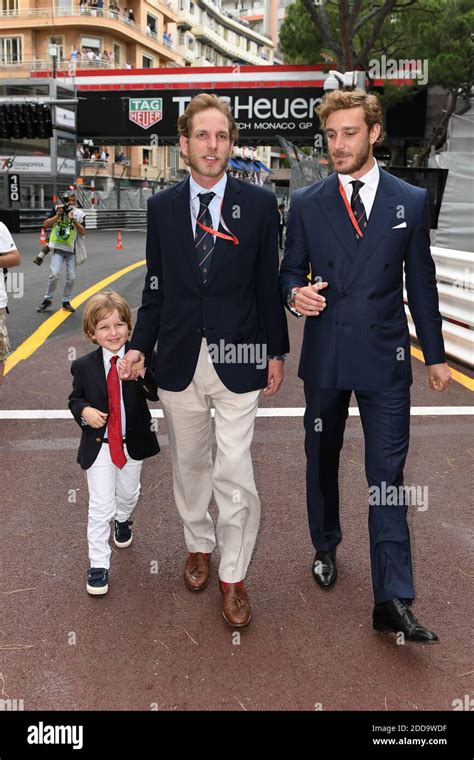 Andrea Casiraghi And His Son Sacha With Pierre Casiraghi Attend The