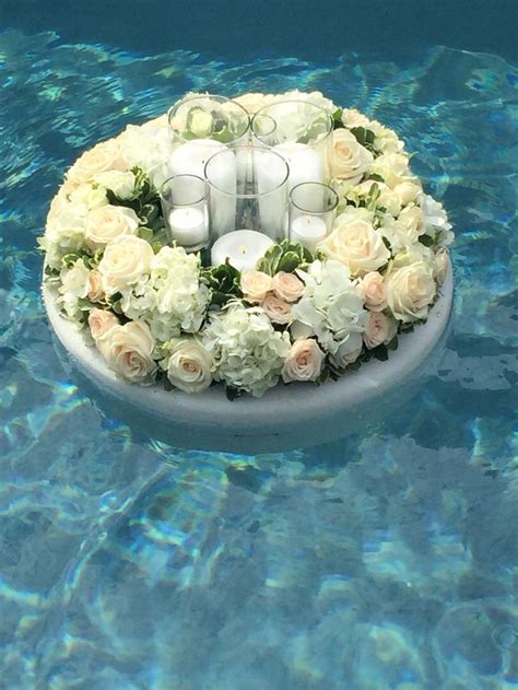 Floating Floral Wreath With White Flowers Including Hydrangea Roses