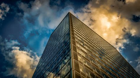 Download Modern Architecture Building Clouds Sky Tower 2560x1440