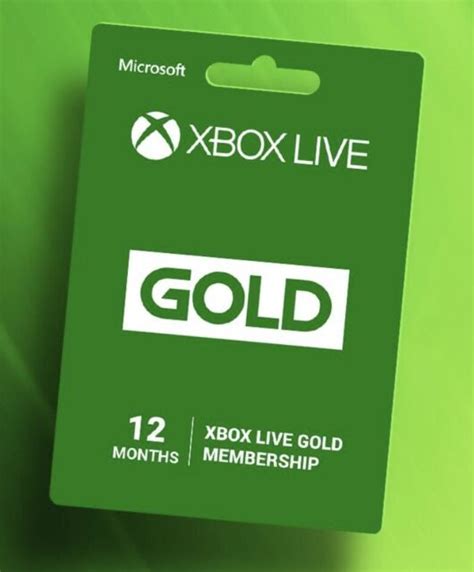Microsoft Xbox Live 12 Month Gold Subscription Card 52m 00158 For