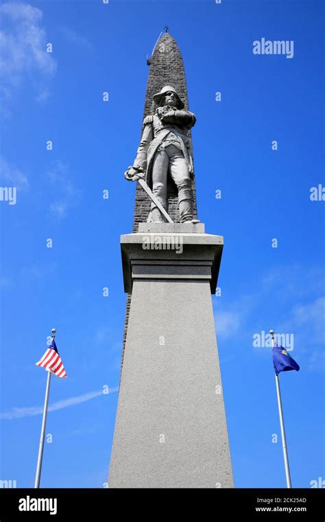 Statue Of Continental Colonel Seth Warner With The Bennington Battle