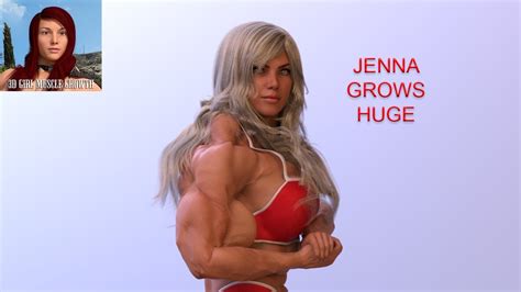 Female Muscle Growth Animation Jenna Grows Huge 3d Muscles YouTube