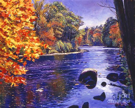 Autumn River Painting By David Lloyd Glover