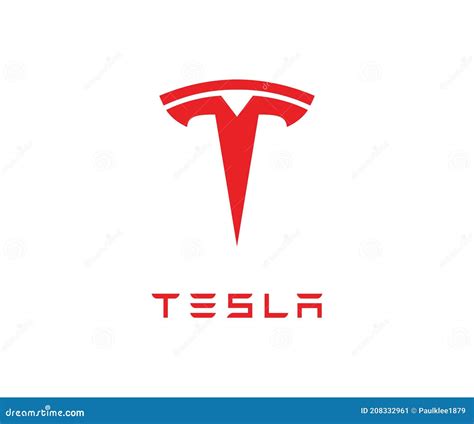 Tesla Logo Editorial Illustrative On White Background Editorial Photo