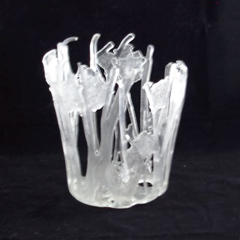 Large Fused Glass Clear Tangled Vessel By Margiemcnutt On Etsy