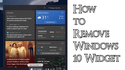 How To Remove Windows 10 Widget Youtube