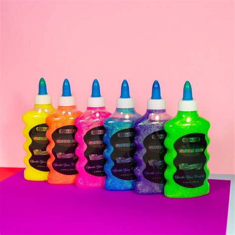 Bazic Neon Coloured Glitter Glue 200ml