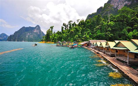 Khao Sok National Park Cheow Larn Lake Thailand Dense Jungle House On