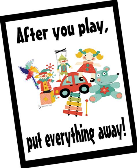 Clean Up Rhyme Free Printable Play Quotes Kids Cleaning Stories