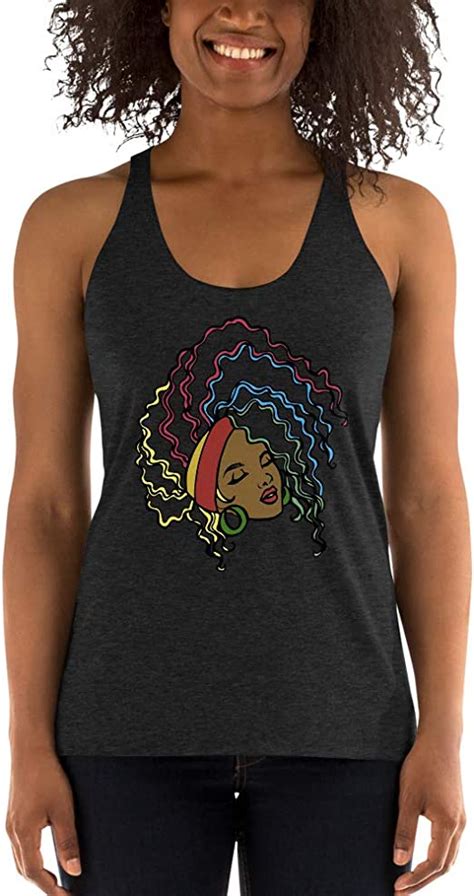 On Purpose Marketplace Black Woman African Afro Hair Womens Racerback