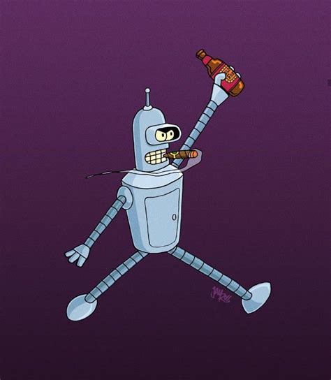 Bender Futurama Futurama Lithography Art Art