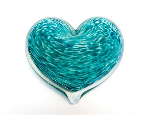 Mint Julep Heart Paperweight By April Wagner Art Glass Paperweight